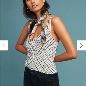 Anthropologie Maeve Sylvia Embroidered Top Sleeveless Top Size Large